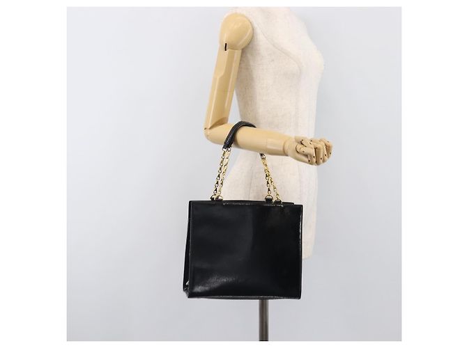 Céline CELINE Handtasche aus Leder Schwarz Goldfarben Auth 200206 - Ansicht 24