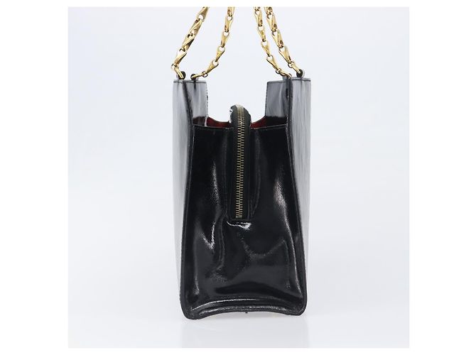 Céline CELINE Handtasche aus Leder Schwarz Goldfarben Auth 200206 - Ansicht 3