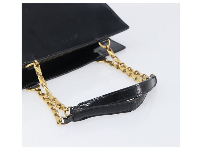 Céline CELINE Handtasche aus Leder Schwarz Goldfarben Auth 200206 - Ansicht 7
