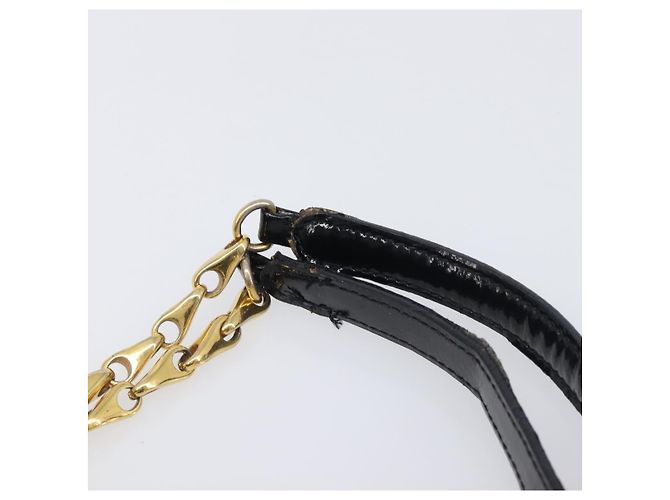 Céline CELINE Handtasche aus Leder Schwarz Goldfarben Auth 200206 - Ansicht 8