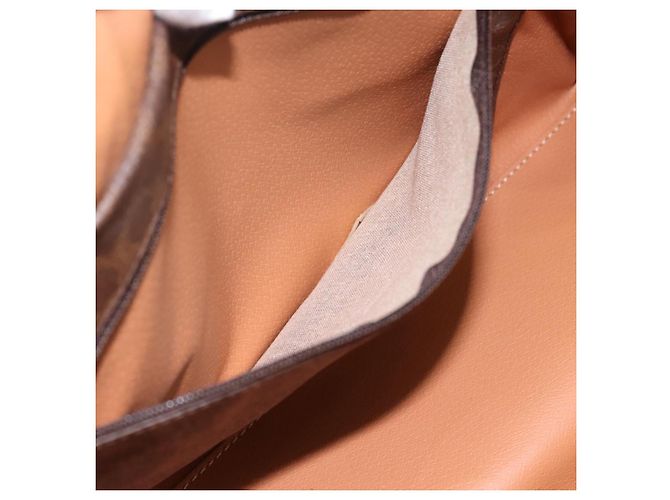 Céline Borsa Boston CELINE Macadam Canvas PVC Pelle Marrone Oro Auth 199217A D'oro - vista 11