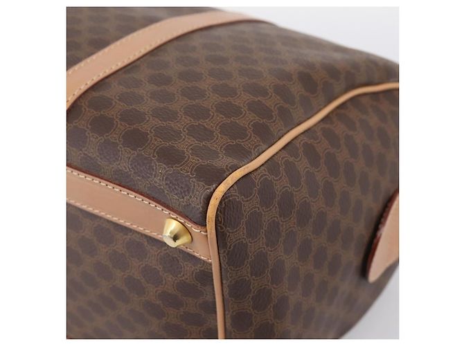 Céline Borsa Boston CELINE Macadam Canvas PVC Pelle Marrone Oro Auth 199217A D'oro - vista 15