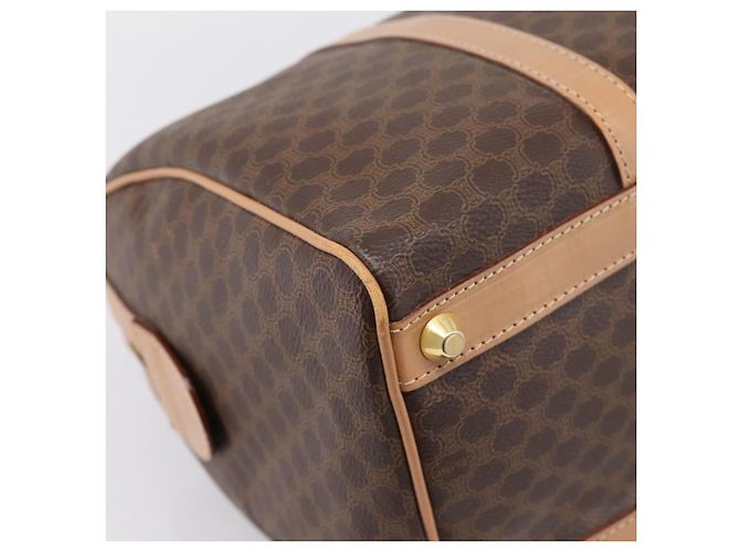 Céline Borsa Boston CELINE Macadam Canvas PVC Pelle Marrone Oro Auth 199217A D'oro - vista 16
