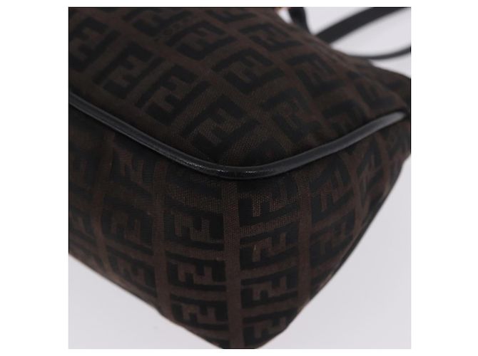 Borsa a mano FENDI Zucchino Canvas Marrone Scuro Auth 197721A - vista 17