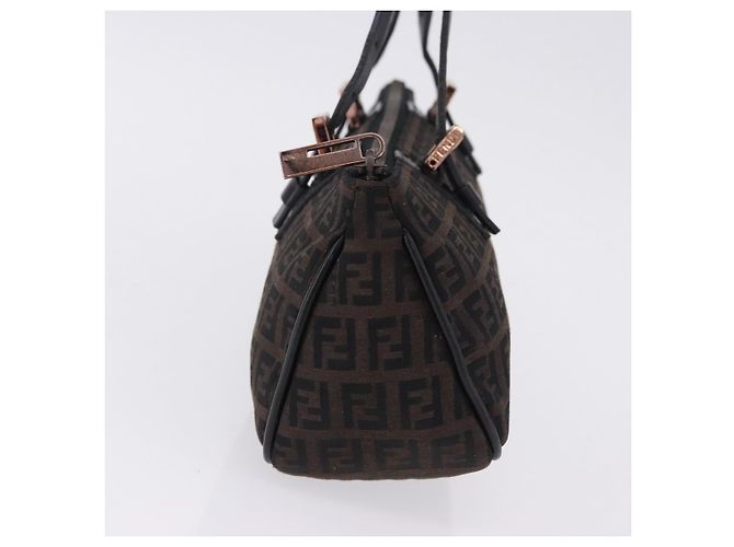 Borsa a mano FENDI Zucchino Canvas Marrone Scuro Auth 197721A - vista 5