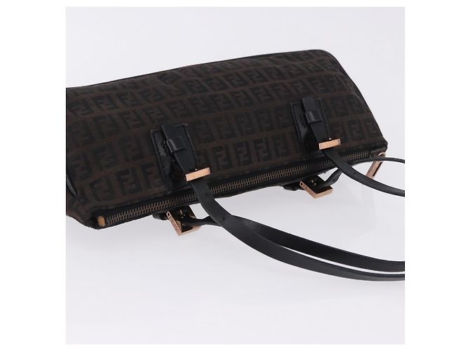 Borsa a mano FENDI Zucchino Canvas Marrone Scuro Auth 197721A - vista 7