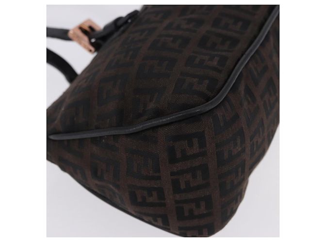 Borsa a mano FENDI Zucchino Canvas Marrone Scuro Auth 197721A - vista 9