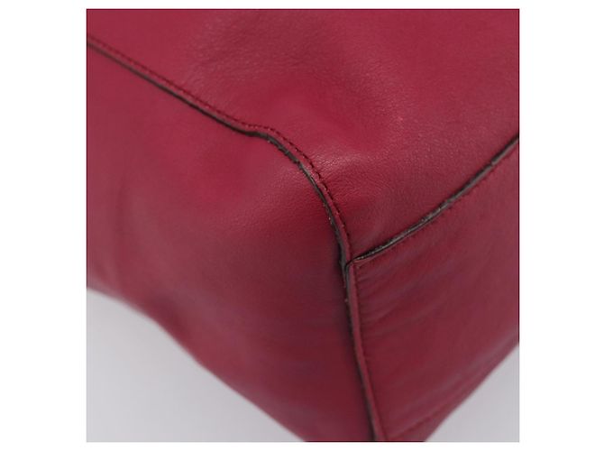 Borsa Tote LOEWE in Pelle Rosso Vino Argento Auth 199664V Bordò - vista 14