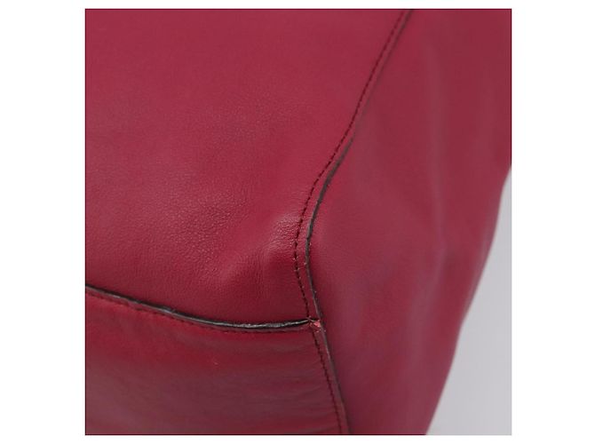Borsa Tote LOEWE in Pelle Rosso Vino Argento Auth 199664V Bordò - vista 15