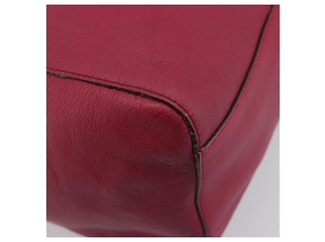 Borsa Tote LOEWE in Pelle Rosso Vino Argento Auth 199664V Bordò - vista 16