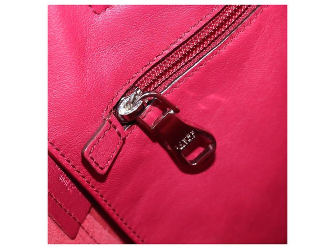 Borsa Tote LOEWE in Pelle Rosso Vino Argento Auth 199664V Bordò - vista 20