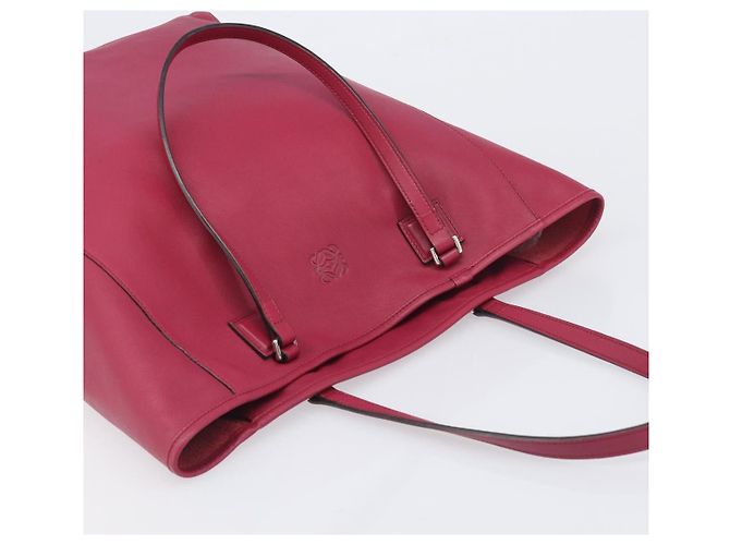 Borsa Tote LOEWE in Pelle Rosso Vino Argento Auth 199664V Bordò - vista 6