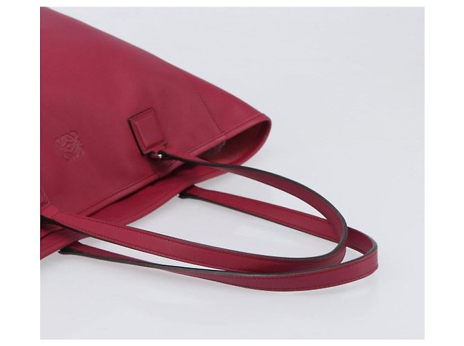 Borsa Tote LOEWE in Pelle Rosso Vino Argento Auth 199664V Bordò - vista 7
