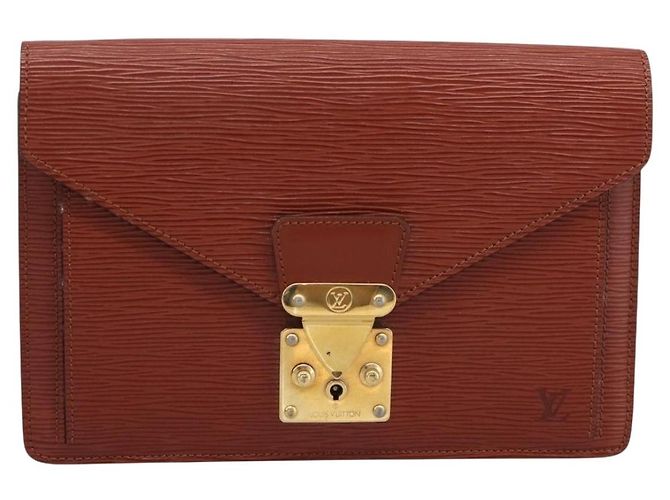 LOUIS VUITTON Epi Serie Dragonne Hand Bag Brown M52618 LV Auth 200913 Marrone - vista 13
