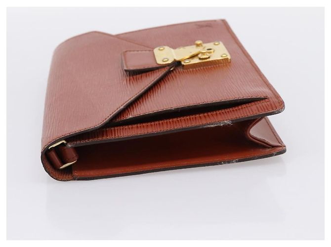 LOUIS VUITTON Epi Serie Dragonne Hand Bag Brown M52618 LV Auth 200913 Marrone - vista 3