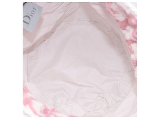 Pouch Christian Dior Trotter Pile Pink White Auth 200208 Rosa Bianco - vista 10