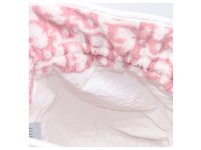 Pouch Christian Dior Trotter Pile Pink White Auth 200208 Rosa Bianco - vista 11