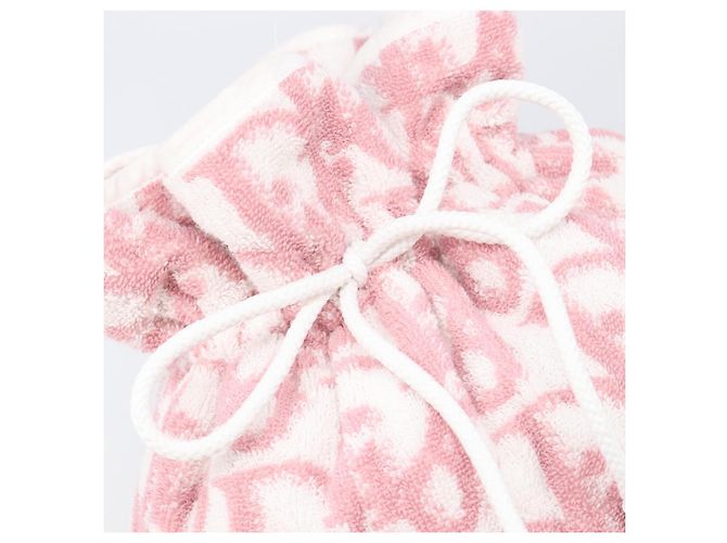 Pouch Christian Dior Trotter Pile Pink White Auth 200208 Rosa Bianco - vista 8