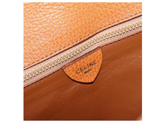 Céline Borsa a pochette CELINE in pelle marrone e oro Auth yk20741A D'oro - vista 18