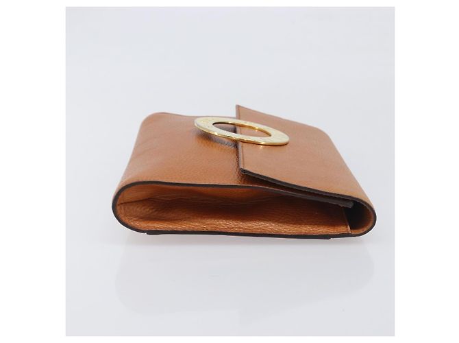 Céline Borsa a pochette CELINE in pelle marrone e oro Auth yk20741A D'oro - vista 3