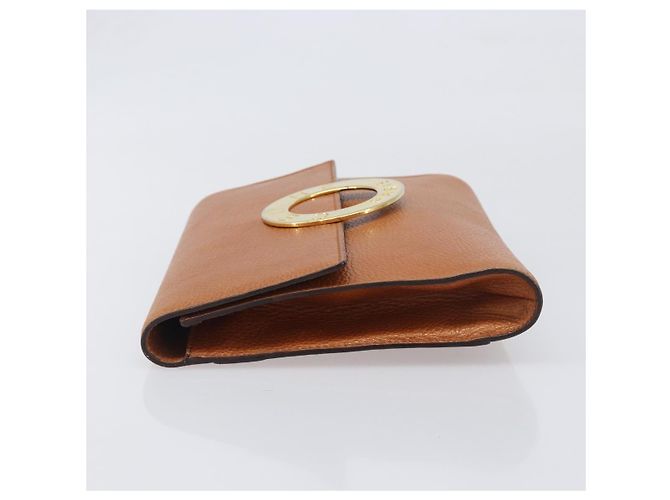 Céline Borsa a pochette CELINE in pelle marrone e oro Auth yk20741A D'oro - vista 4