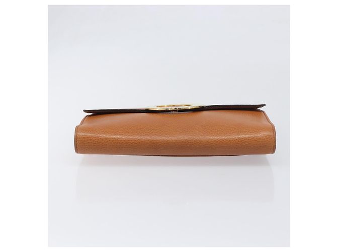 Céline Borsa a pochette CELINE in pelle marrone e oro Auth yk20741A D'oro - vista 6