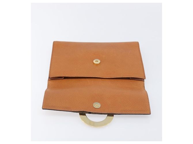 Céline Borsa a pochette CELINE in pelle marrone e oro Auth yk20741A D'oro - vista 9
