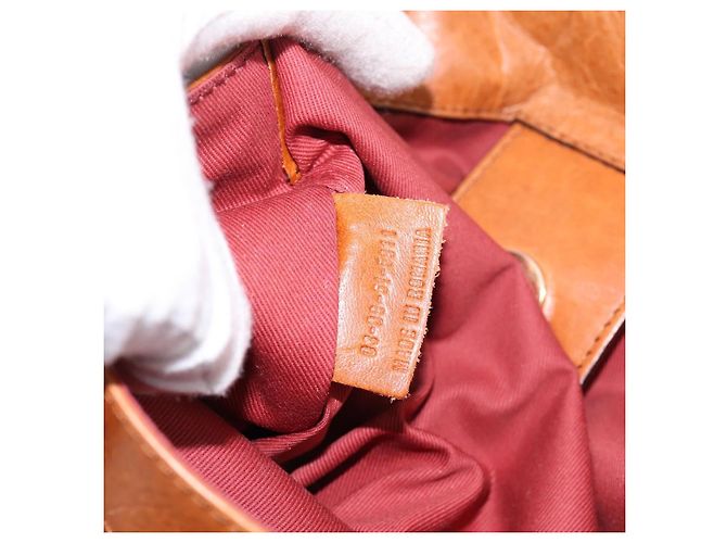 Chloé Borsa Chloe Victoria in pelle marrone tono oro Auth BA15396 - vista 11