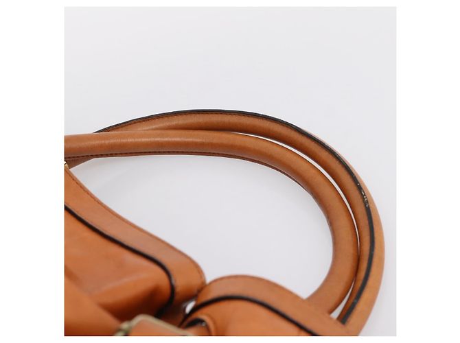 Chloé Borsa Chloe Victoria in pelle marrone tono oro Auth BA15396 - vista 8