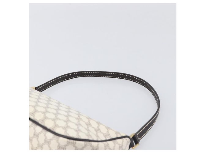Céline Pouch accessori CELINE Macadam Canvas PVC Leather White Gold Auth 199119A Bianco D'oro - vista 8