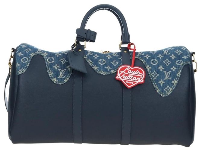 LOUIS VUITTON Denim Squared NIGO Keepall Bandouliere 50 M45975 Auth 200664SM Blu navy - vista 13