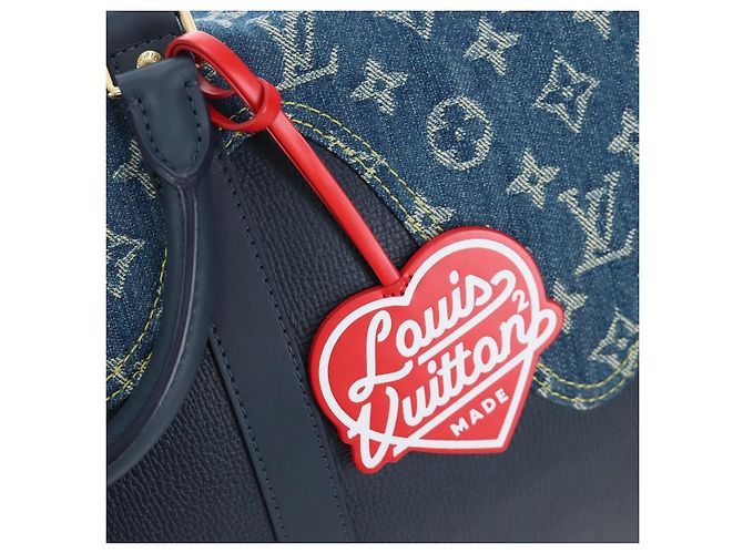 LOUIS VUITTON Denim Squared NIGO Keepall Bandouliere 50 M45975 Auth 200664SM Blu navy - vista 20