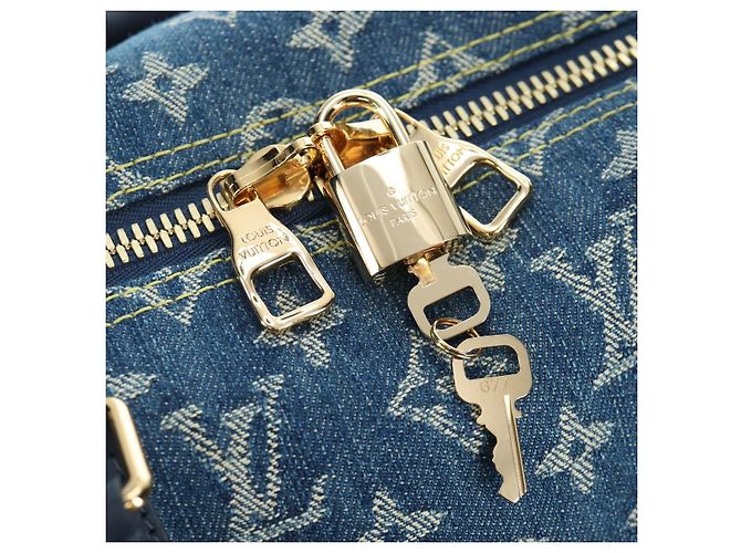 LOUIS VUITTON Denim Squared NIGO Keepall Bandouliere 50 M45975 Auth 200664SM Blu navy - vista 23
