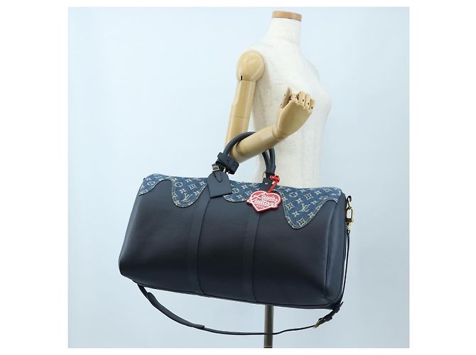 LOUIS VUITTON Denim Squared NIGO Keepall Bandouliere 50 M45975 Auth 200664SM Blu navy - vista 28
