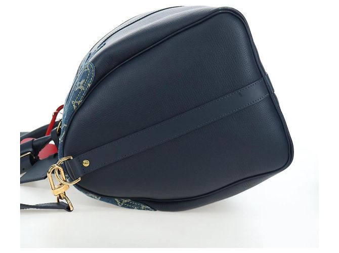 LOUIS VUITTON Denim Squared NIGO Keepall Bandouliere 50 M45975 Auth 200664SM Blu navy - vista 3