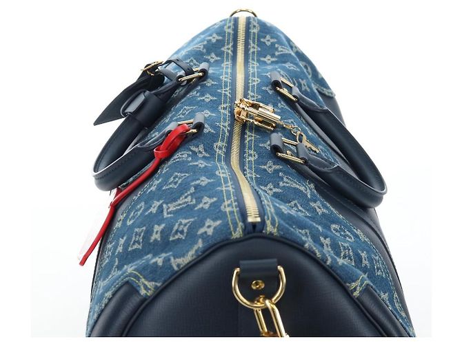LOUIS VUITTON Denim Squared NIGO Keepall Bandouliere 50 M45975 Auth 200664SM Blu navy - vista 6