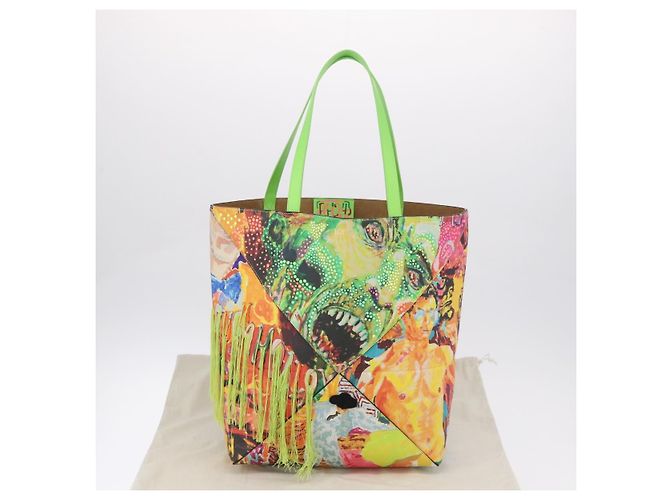 LOEWE Puzzlefold Tote XL Leather Richard Hawkins Green Chrome Auth 167531SM Verde - vista 12