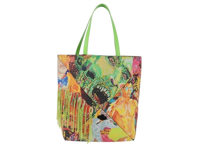 LOEWE Puzzlefold Tote XL Leather Richard Hawkins Green Chrome Auth 167531SM Verde - vista 13