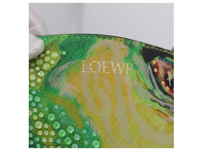 LOEWE Puzzlefold Tote XL Leather Richard Hawkins Green Chrome Auth 167531SM Verde - vista 17