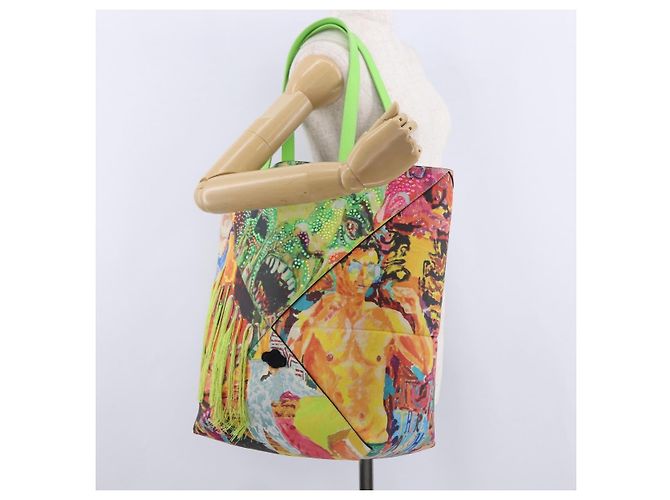 LOEWE Puzzlefold Tote XL Leather Richard Hawkins Green Chrome Auth 167531SM Verde - vista 23