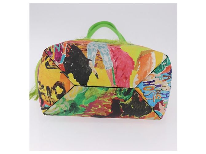 LOEWE Puzzlefold Tote XL Leather Richard Hawkins Green Chrome Auth 167531SM Verde - vista 5