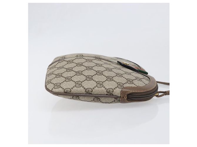 Borsa GUCCI GG Supreme Web Sherry Line PVC Beige Gold 904 02 047 Auth 199660 D'oro - vista 3