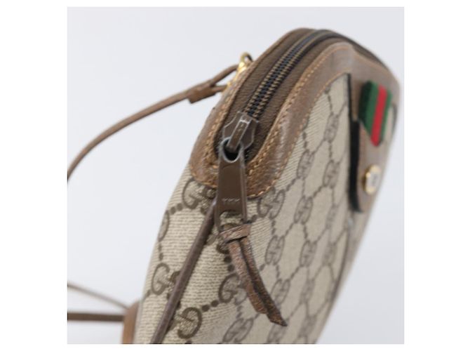 Borsa GUCCI GG Supreme Web Sherry Line PVC Beige Gold 904 02 047 Auth 199660 D'oro - vista 9