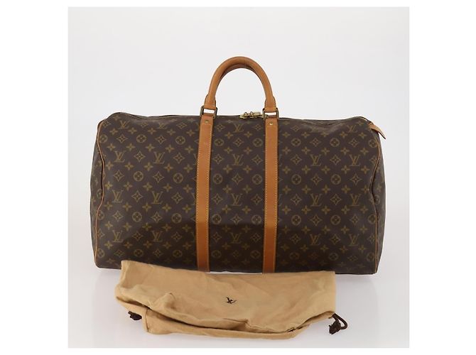 LOUIS VUITTON Monogram Keepall 55 Boston Bag M41424 LV Auth 196263A Monogramma - vista 12