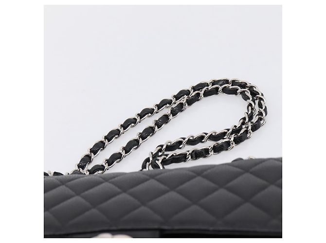 Borsa CHANEL Double Flap Chain Matelasse 23 Caviar Skin Black Auth yk20833SM Nero Argento - vista 14