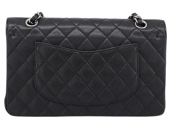 Borsa CHANEL Double Flap Chain Matelasse 23 Caviar Skin Black Auth yk20833SM Nero Argento - vista 2