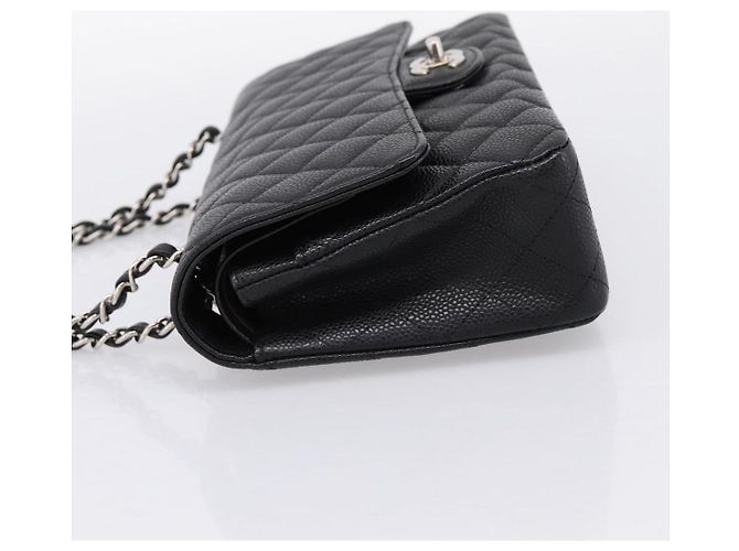 Borsa CHANEL Double Flap Chain Matelasse 23 Caviar Skin Black Auth yk20833SM Nero Argento - vista 3