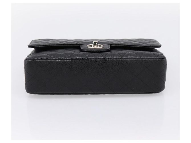 Borsa CHANEL Double Flap Chain Matelasse 23 Caviar Skin Black Auth yk20833SM Nero Argento - vista 5