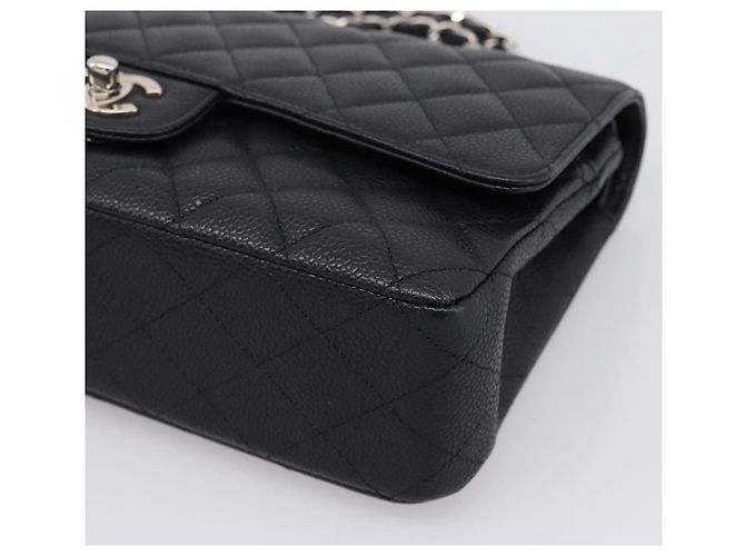 Borsa CHANEL Double Flap Chain Matelasse 23 Caviar Skin Black Auth yk20833SM Nero Argento - vista 8