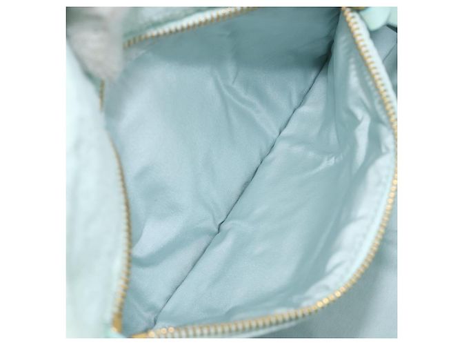 Borsa Tote Miu Miu in spugna Pile Light Blue Gold Tone Auth 198970 Blu chiaro - vista 23